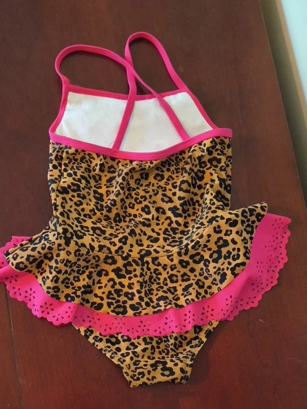 Koala Kids Pink-Trim Leopard Print Swimsuit